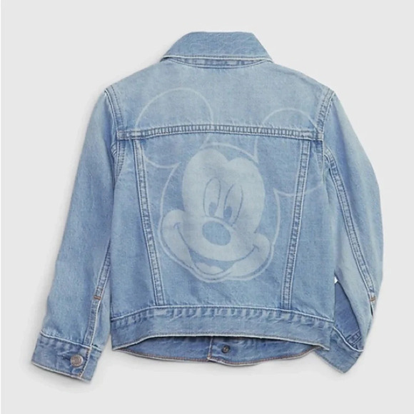 Baby Gap X Disney size 4T Blue Mickey Mouse Jean Jacket Snap Up Embroidered Boys - Picture 1 of 4